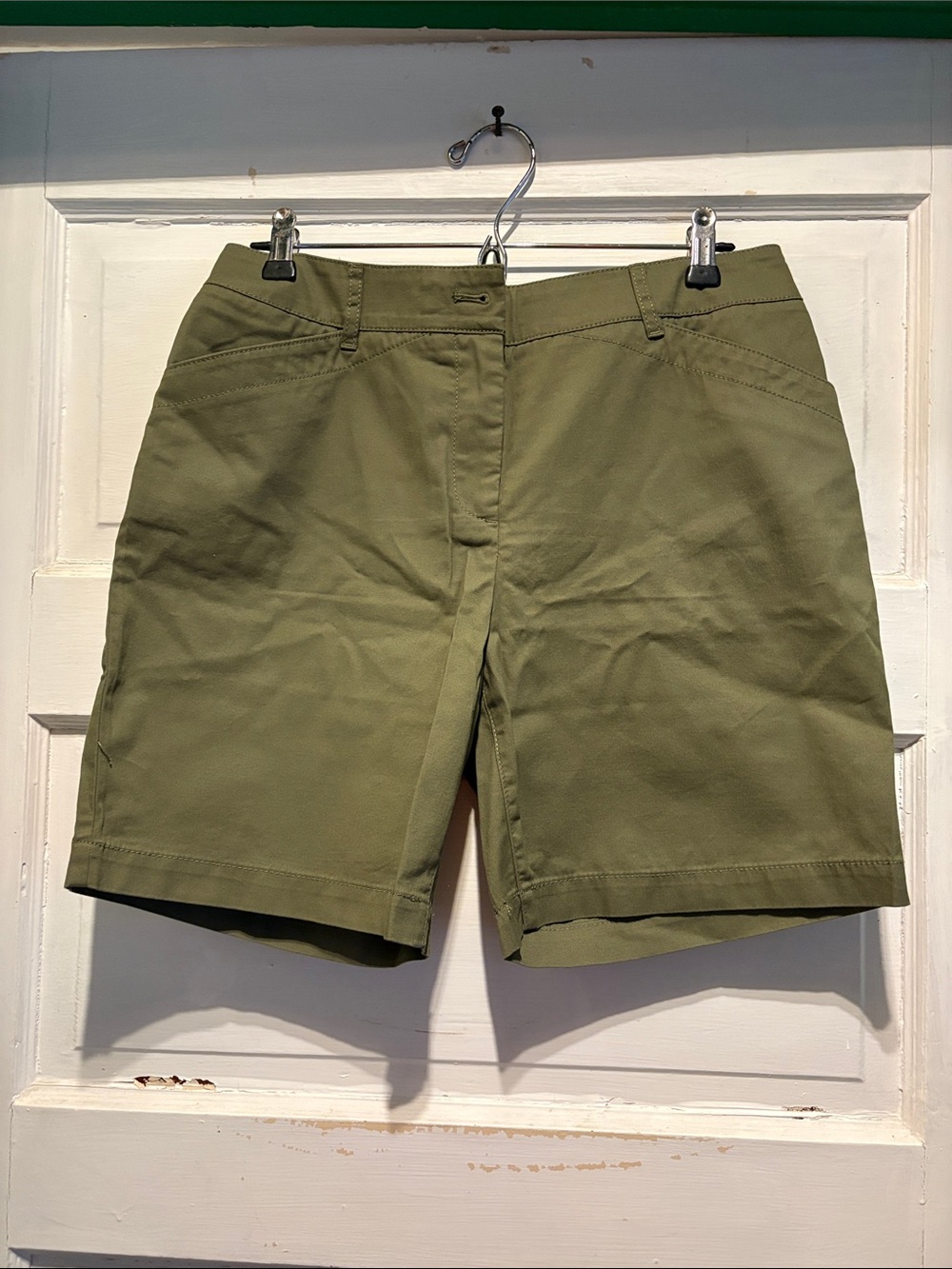 Talbots Olive Green Flat-Front Shorts